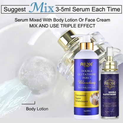 AILKE Whitening Skin Care, With Double Glutathione, Lightening, Moisturizing, Remove Dark Spots, Melanin, Skin Glowing Face Care
