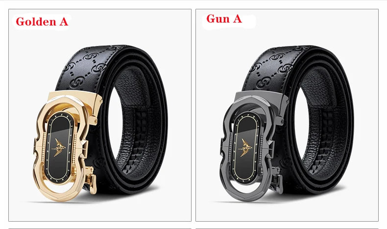 Men's Fashion Automatic Buckle Belt Business Leather Belt Versatile Casual Pants Belt