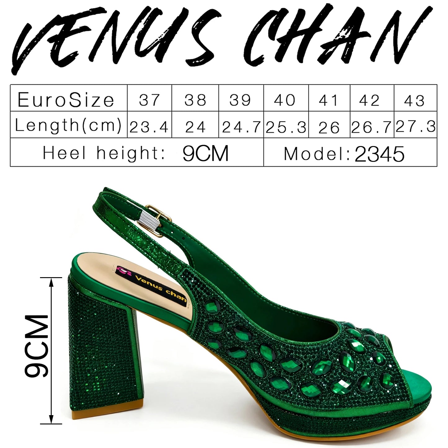 Venus Chan Elegant Gold Striped Peep Toe High Heels and Matching Bag Set – Rhinestone Decor for Parties and Weddings
