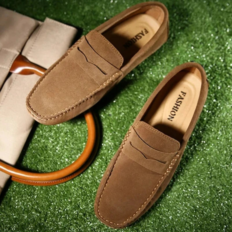Handmade Men Casual Shoes Soft Loafers Lightweight Driving Shoes Fashion Slip on Flats High Quality Moccasins Non Slip Men Shoes
