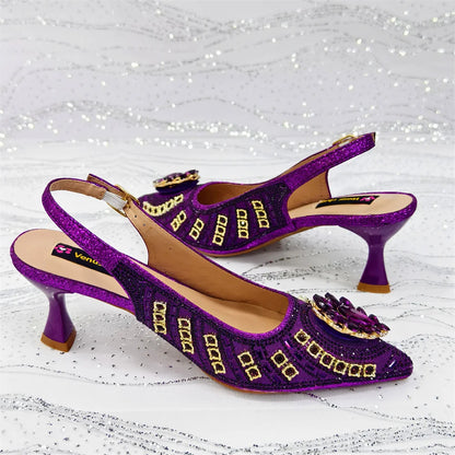 Venus Chan 2026 Italian Butterfly Design Pointed Toe Slingback Sandals with Matching Bag Set - Elegant Sky Blue for Weddings