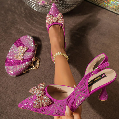 Venus Chan Festive Elegance: Dazzling Heels and Chic Clutch Perfect Combination Of Shoes And Bags for Party Occasions