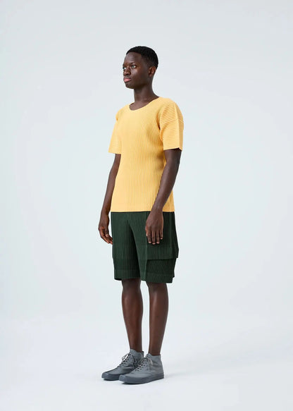 Miyake Pleated Shorts Set Men 2026 Summer New Casual Vest + Elastic Waist High Stretch Cargo Pants 2-Piece Set Unique Versatile