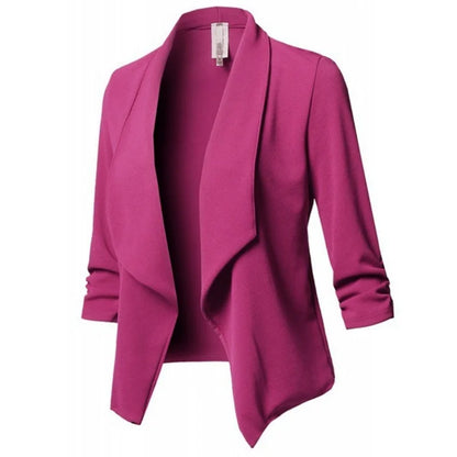 2024 Long Sleeve Women Blazers and Jackets Ruched Asymmetrical Casual Business Suit Lady