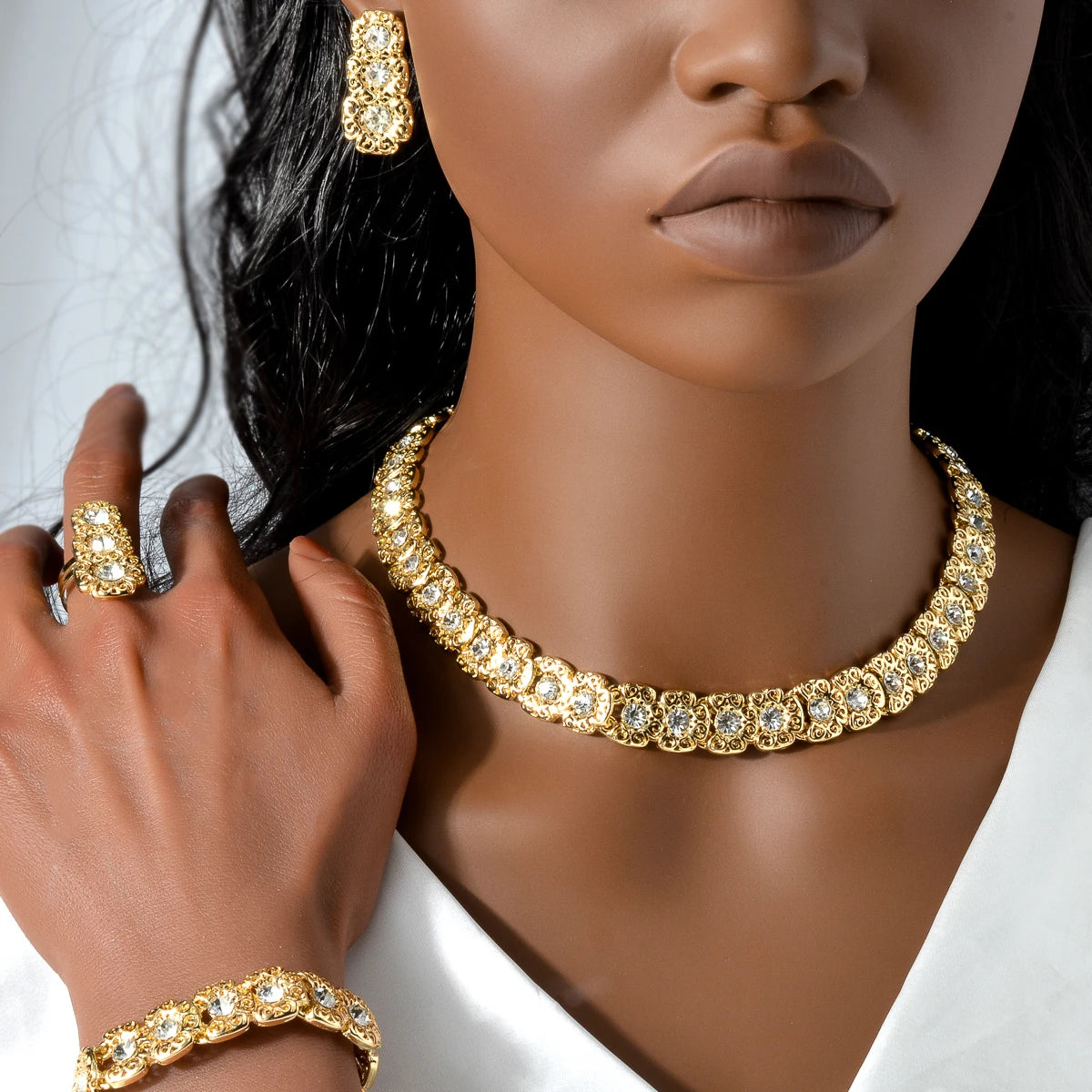 Luxury Quality Jewelry Set For Women Pearl Necklace Bracelet Ring Earring 2024 Trend Wedding Party Jewelry Set Mother's Day Gift
