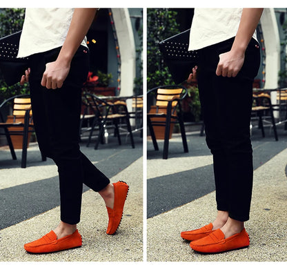 Men's Casual Fashion Genuine Leather Loafers Moccasins Slip-On Driving Shoes 38-50 Size Range Male Flats Comfort Footwear