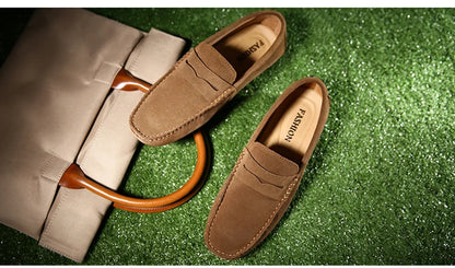 Men's Casual Fashion Genuine Leather Loafers Moccasins Slip-On Driving Shoes 38-50 Size Range Male Flats Comfort Footwear