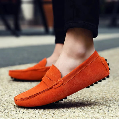 Handmade Men Casual Shoes Soft Loafers Lightweight Driving Shoes Fashion Slip on Flats High Quality Moccasins Non Slip Men Shoes