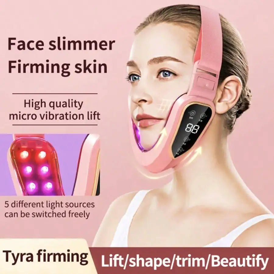 5-Mode 12-Intensity Face Massager, Vibration Lifting & Heating Double Chin V-Shape Massager, Smart Skin Tightening Device, Ideal Holiday Gift For Women