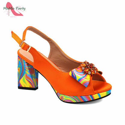 2024 INS Hot Sale New Arrivals Red Color Italian Design Shoes Matching Bag Set Super High Heels Pumps for Garden Party
