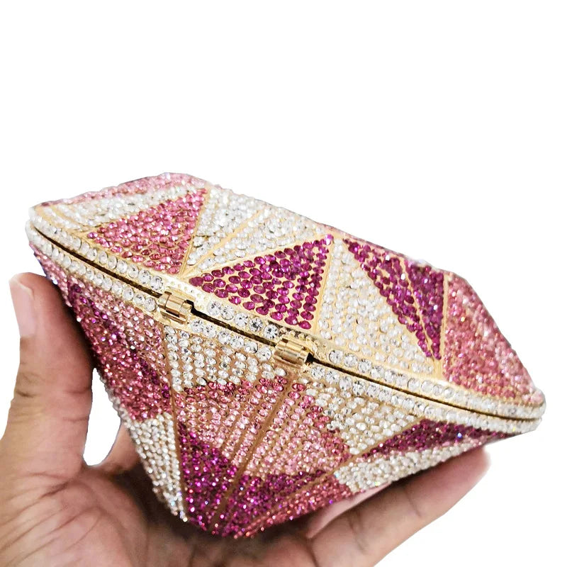 XIYUAN Newest Diamond ring shape bag Luxury Diamonds Clutch Bags Women Prom Evening Bags Designer Handbags clutch purse wallet