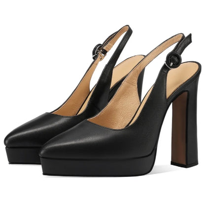 【JOCHEBED HU】New Fashion Women Sandal Shoes Sexy Genuine Patent Leather High Heels Pointed Toe Dress Party Wedding Shoes 33-40