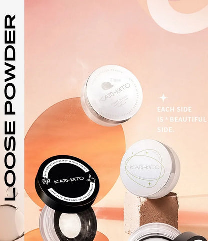 KATO Oil Control Loose Powder Soft Matte Shimmer Setting Finishing Foundation Powder Natural Long Lasting Brighten Skin