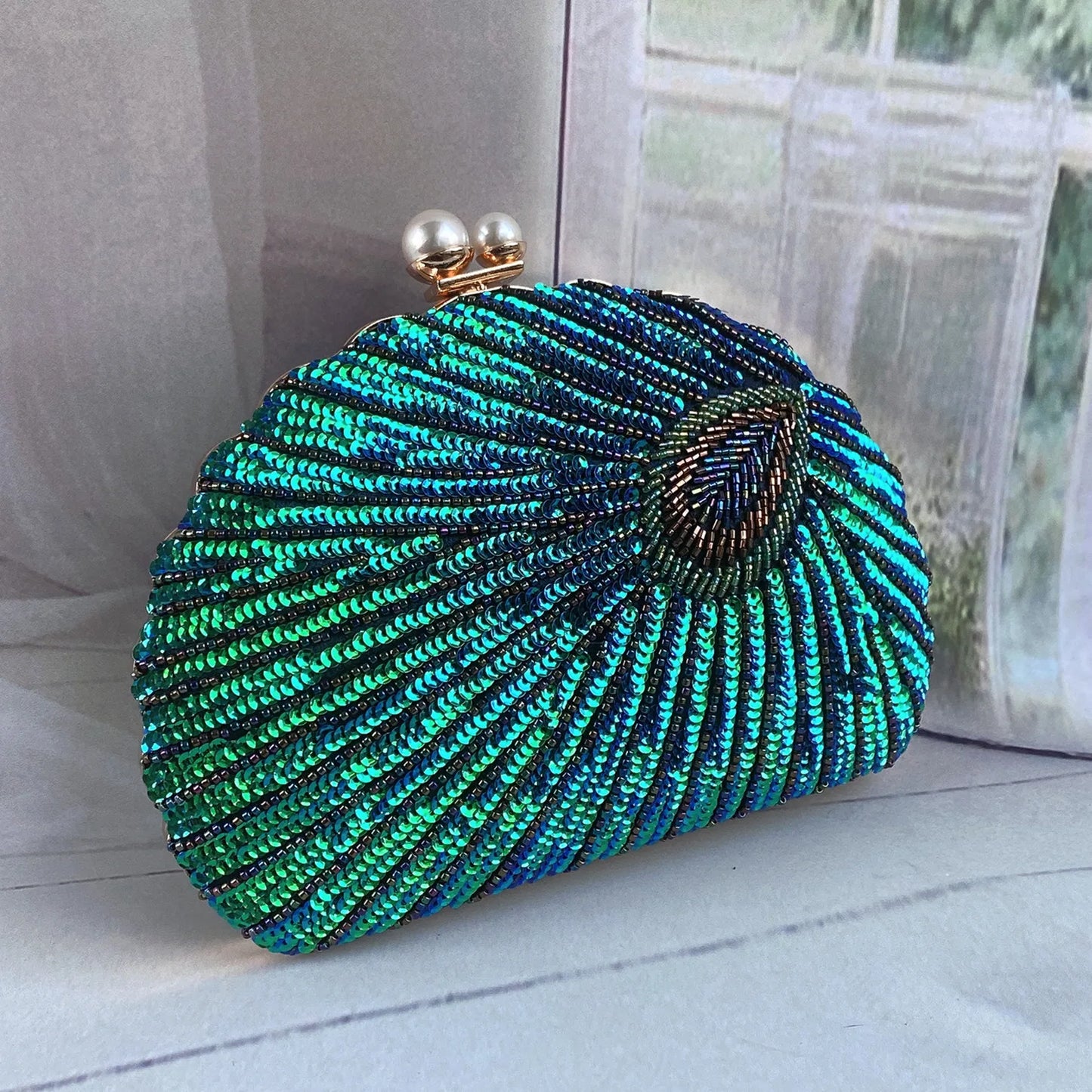 Retro Chinese Style Heavy Craft Beaded Embroidery Bag Evening Wear Portable Dinner Bag Cheongsam Clutch Perfect Match