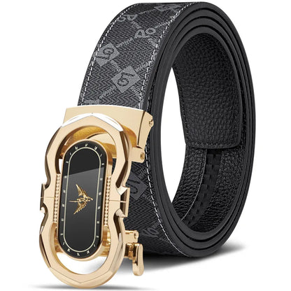 Men's Fashion Automatic Buckle Belt Business Leather Belt Versatile Casual Pants Belt