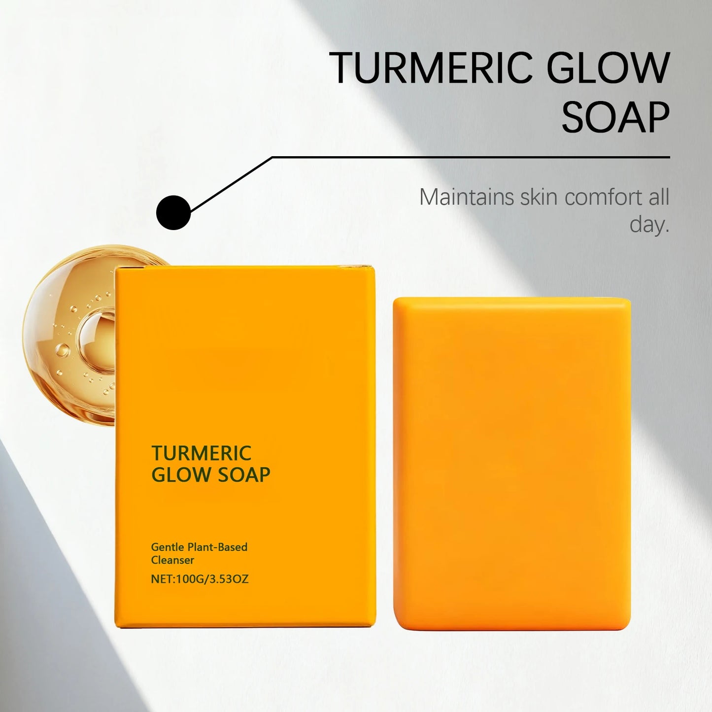 Turmeric Kojic Acid Glow Soap Bar Dark Spot Acne Removal Brightening Face Body Soap Even Skin Tone Moisturizing & Deep Cleansing