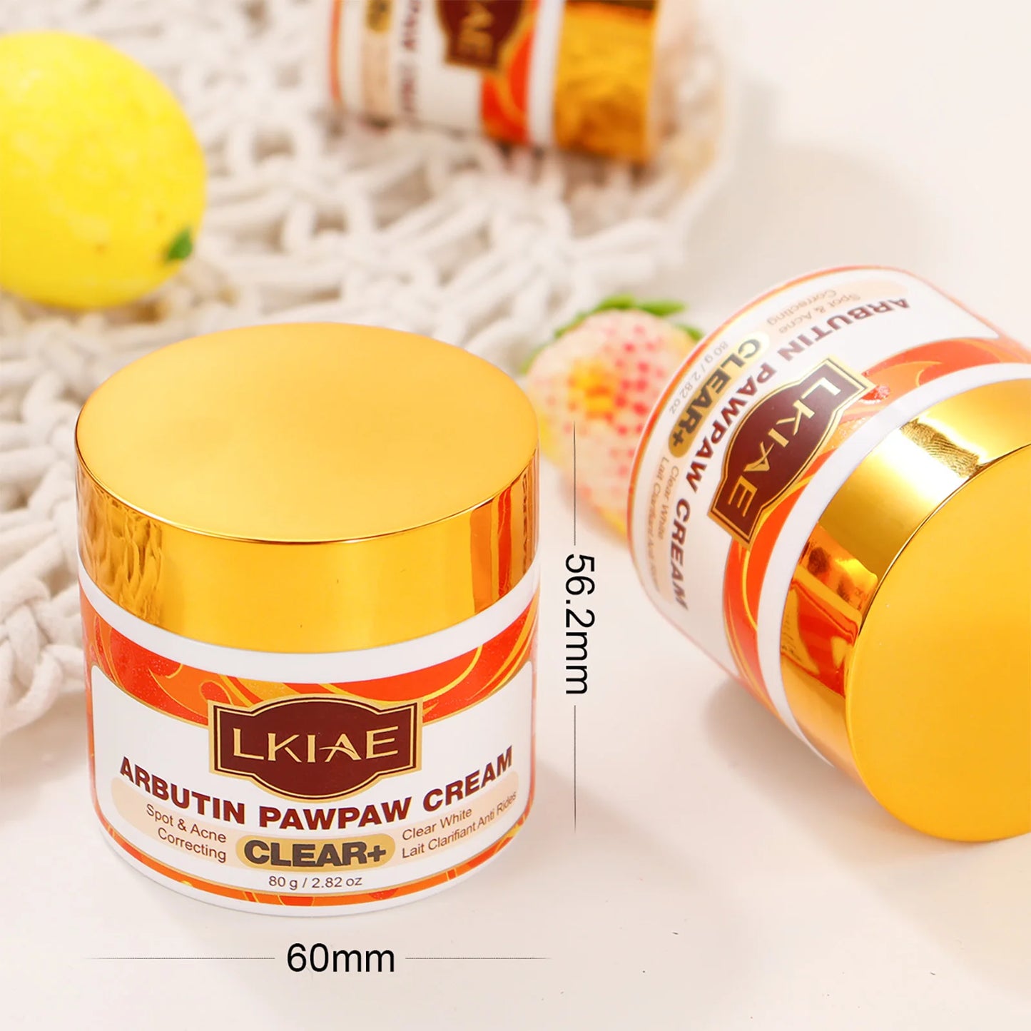 LKIAE Arbutin Pawpaw Face Cream For Women, Black Spots & Acne Correcting, Lightening Skin, Easily Absorbed, Lightweight, 80ml