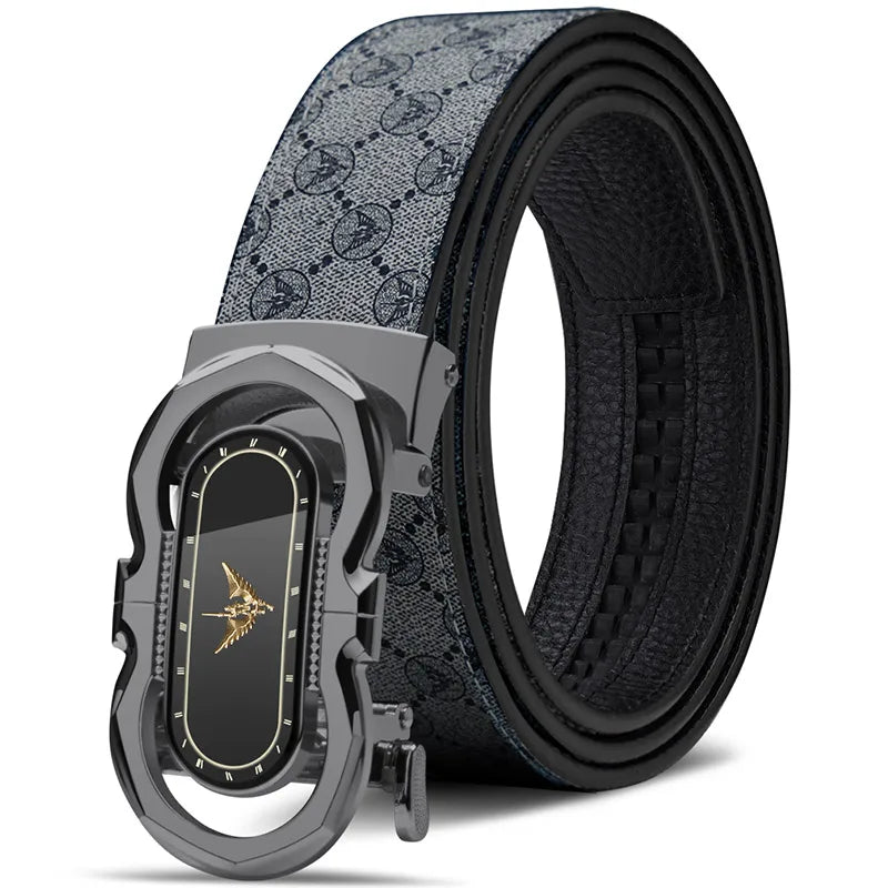 Men's Fashion Automatic Buckle Belt Business Leather Belt Versatile Casual Pants Belt