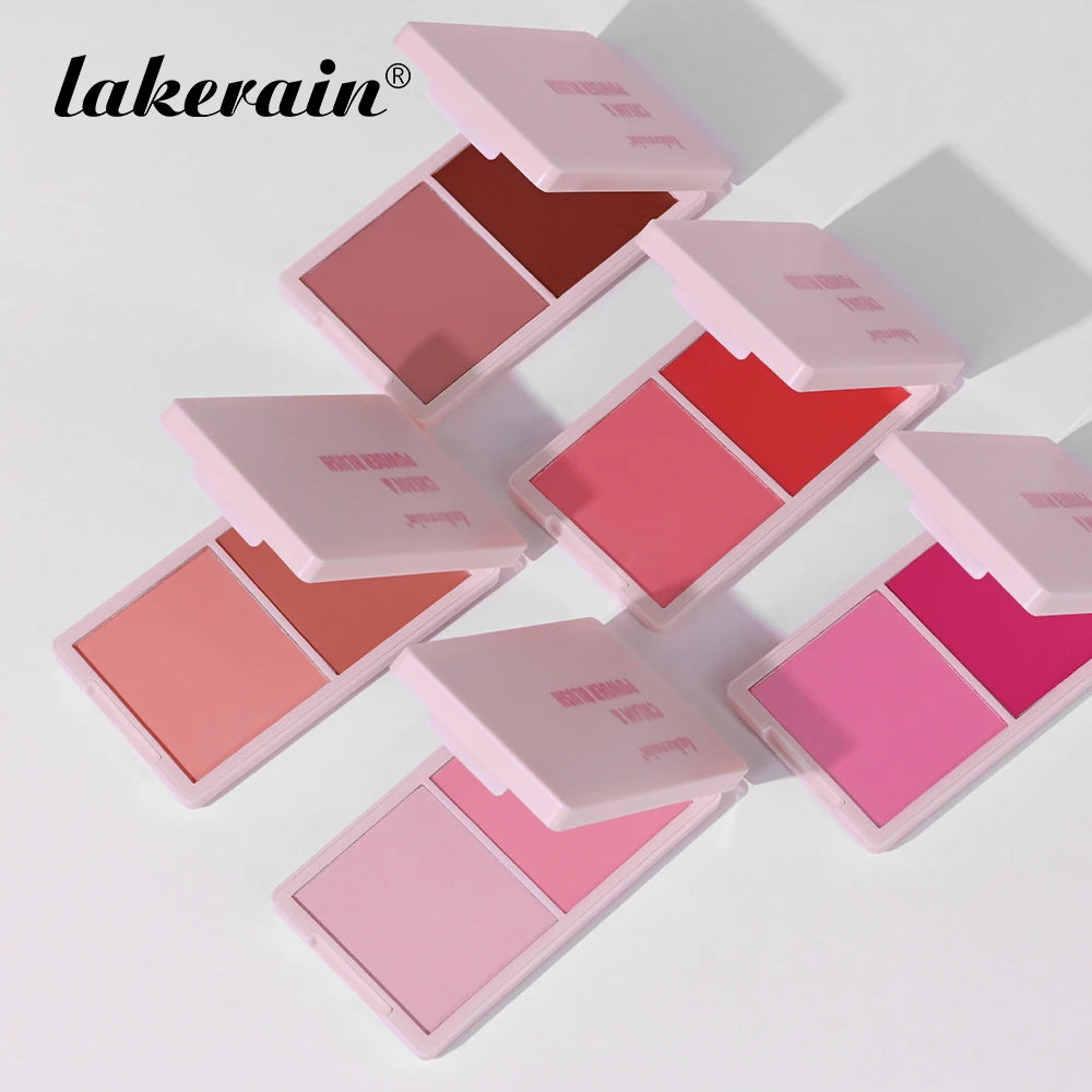 Lakerain Blush Cream Long Lasting High Pigmented Natural Pink Smooth Texture 2 IN 1 Cream & Powder Blusher Korean Makeup