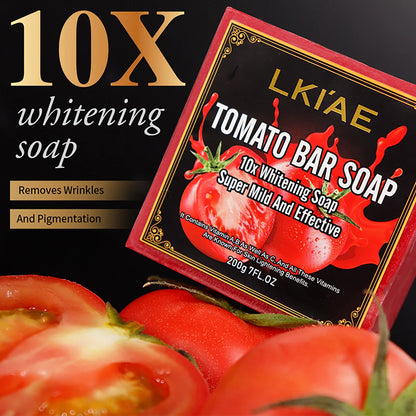 AILKE Natural Tomato Soap Bar, Whitening, Clean and Smooth Skin, Remove Wrinkles, Pigmentation, Acne, For All Skin Types, 200g