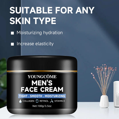 Men's Collagen Moisturizing Cream with Retinol and Vitamins, Refreshing and Hydrating,Anti-Wrinkle Aging Moisturizing Cream