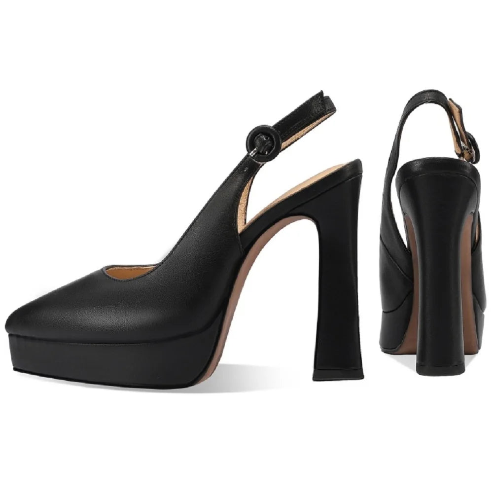 【JOCHEBED HU】New Fashion Women Sandal Shoes Sexy Genuine Patent Leather High Heels Pointed Toe Dress Party Wedding Shoes 33-40