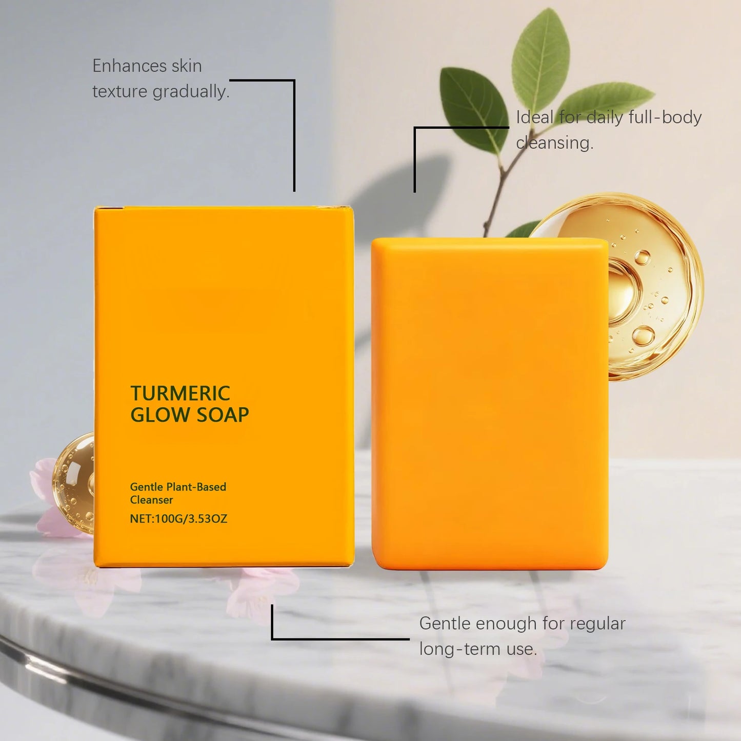 Turmeric Kojic Acid Glow Soap Bar Dark Spot Acne Removal Brightening Face Body Soap Even Skin Tone Moisturizing & Deep Cleansing