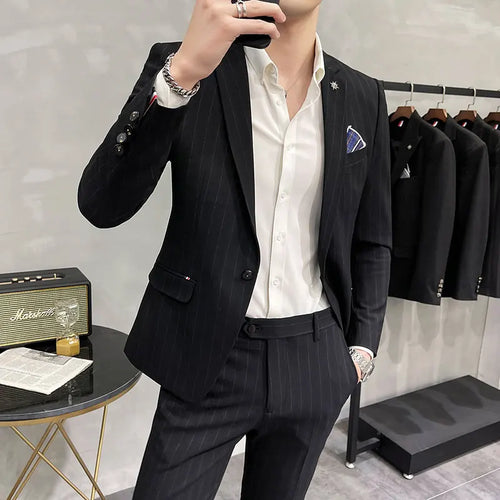 Men's High-Quality Two-Piece Wedding Suit Business Casual Banquet Costume Luxury Ensemble with Trousers
