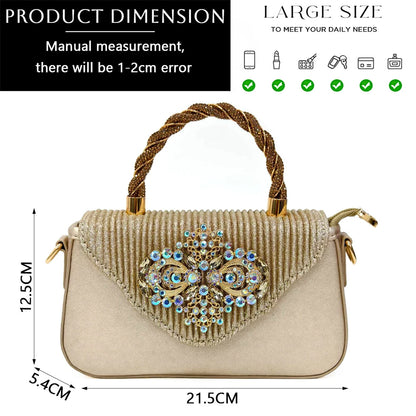 Venus Chan Italian Shoes and Bags Matching Set 2024 Nigeria Elegance Party Rhinestone Pointed Toe Women's Shoes High Heel
