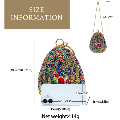 New high-end rhinestone handbag bag fashionable personalized dinner handbag light luxury messenger bag heavy industry handbag