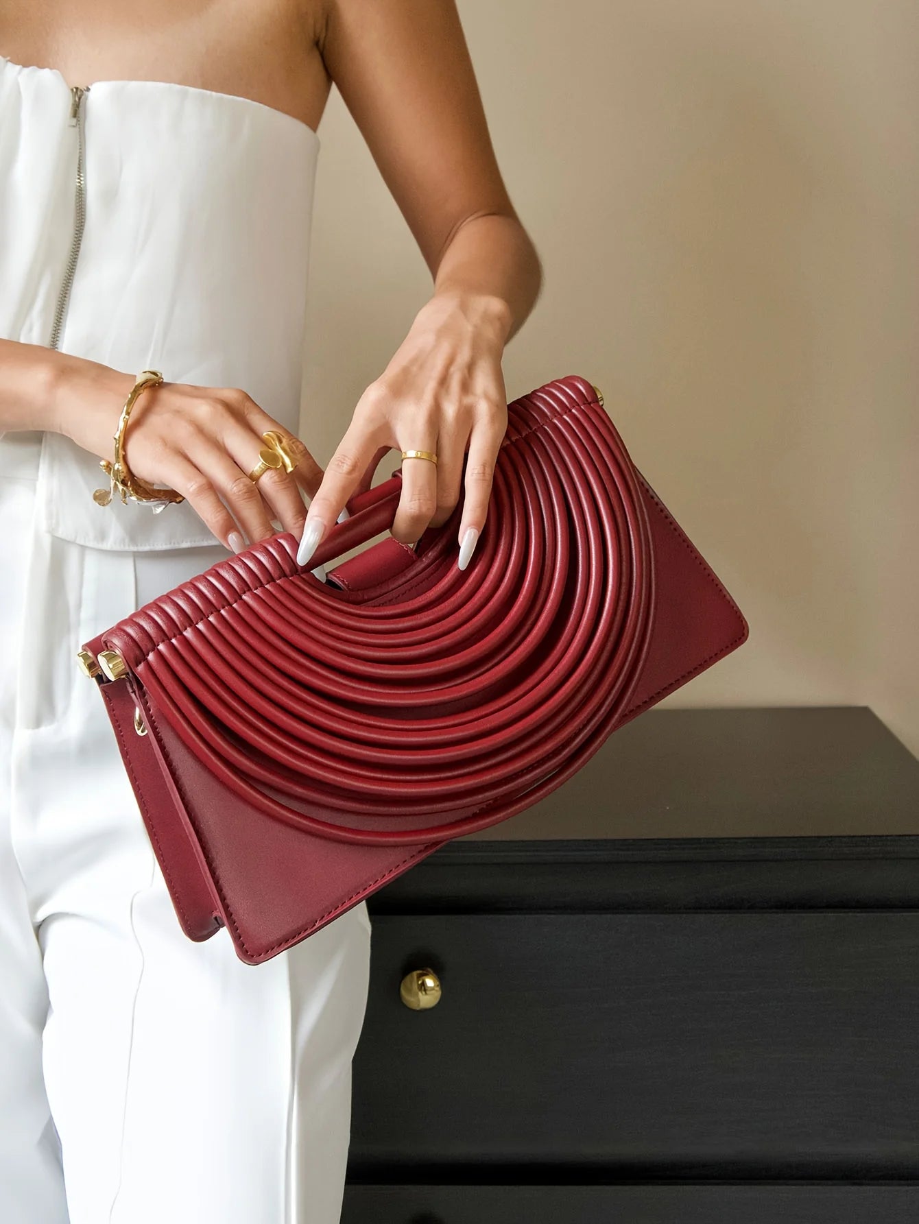Handbags for Women 2025 New Gold Luxury Designer Brand Handwoven Noodle Bags Leather Pulled Hobo Silver Evening Clutch Chic
