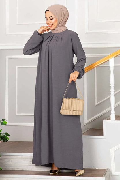 Evening Dress Women Abaya Hijab Femeles Y2K Ruched Muslim Dress Turkish Robe Kaftan Islamic Clothes Ball Gown Jalabiya for Women