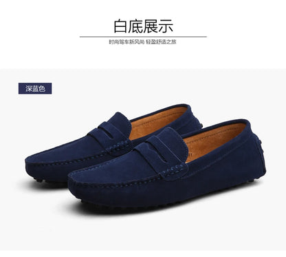 Men's Casual Fashion Genuine Leather Loafers Moccasins Slip-On Driving Shoes 38-50 Size Range Male Flats Comfort Footwear