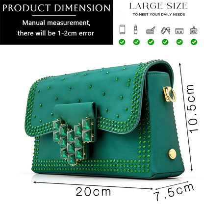 Venus Chan 2026 INS Italy Elegant Rhinestone Pointed Toe High Heels & Matching Bag Set - Perfect for Women's Parties & Weddings