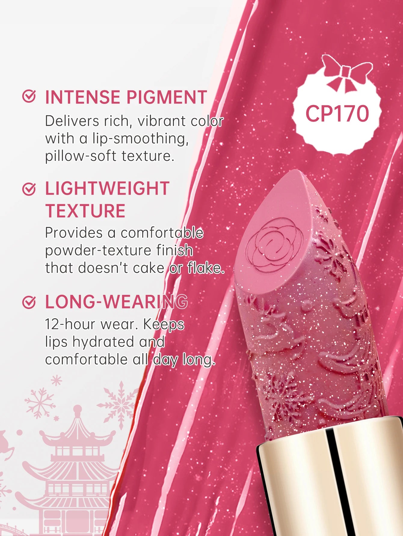 CATKIN Makeup Velvet Matte Lipstick, Hydrating Satin Long Lasting lipstick with Smooth and Creamy Texture