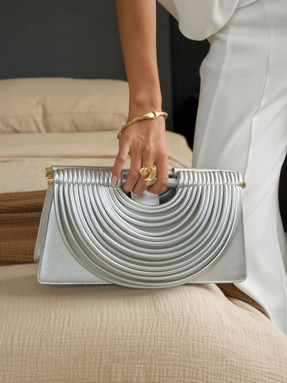 Handbags for Women 2025 New Gold Luxury Designer Brand Handwoven Noodle Bags Leather Pulled Hobo Silver Evening Clutch Chic