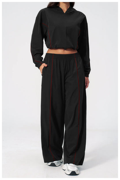 Summer Sunscreen Sports Set 2piece Yoga Women's Fitness Set Sunscreen Long Sleeve Zipper Top Fitness Exercise Speed Drying Pants