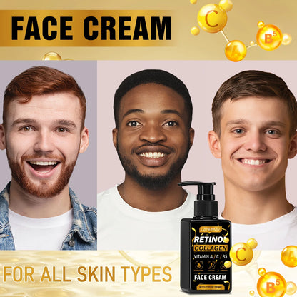 Retinol Face Cream for Men,Vitamin A C Formula Hydrates Tightens Skin Non Greasy, Lightweight Texture Dermatologist Recommended