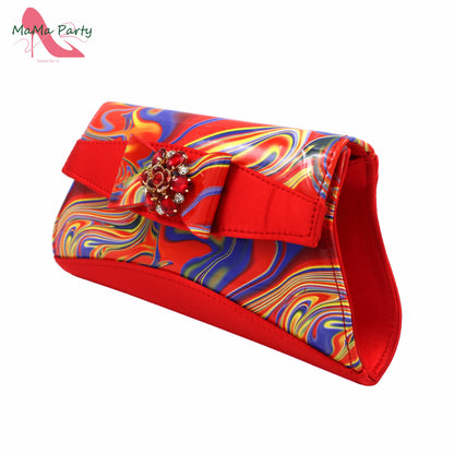 2024 INS Hot Sale New Arrivals Red Color Italian Design Shoes Matching Bag Set Super High Heels Pumps for Garden Party