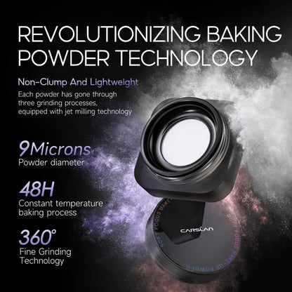 CARSLAN Black Magnetic Translucent Loose Setting Powder Makeup Waterproof Long Lasting Matte Oil Control Finishing Face Powder
