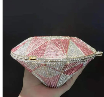 XIYUAN Newest Diamond ring shape bag Luxury Diamonds Clutch Bags Women Prom Evening Bags Designer Handbags clutch purse wallet