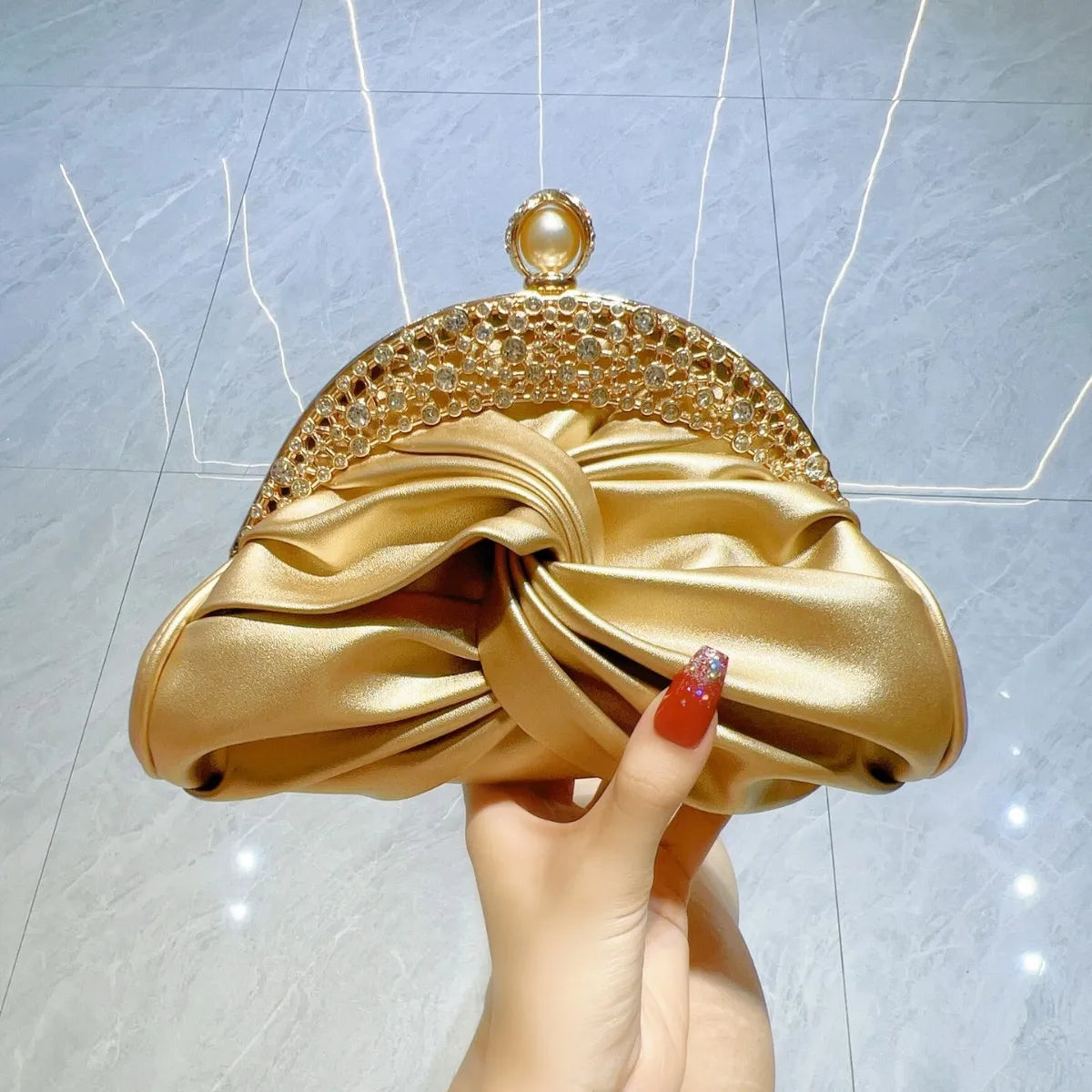 Fashion Women Luxurious Chain Shoulder Bags Red Wedding Party Bags Female Chic Crossbody Bags Prom Clutch Handbags And Purse