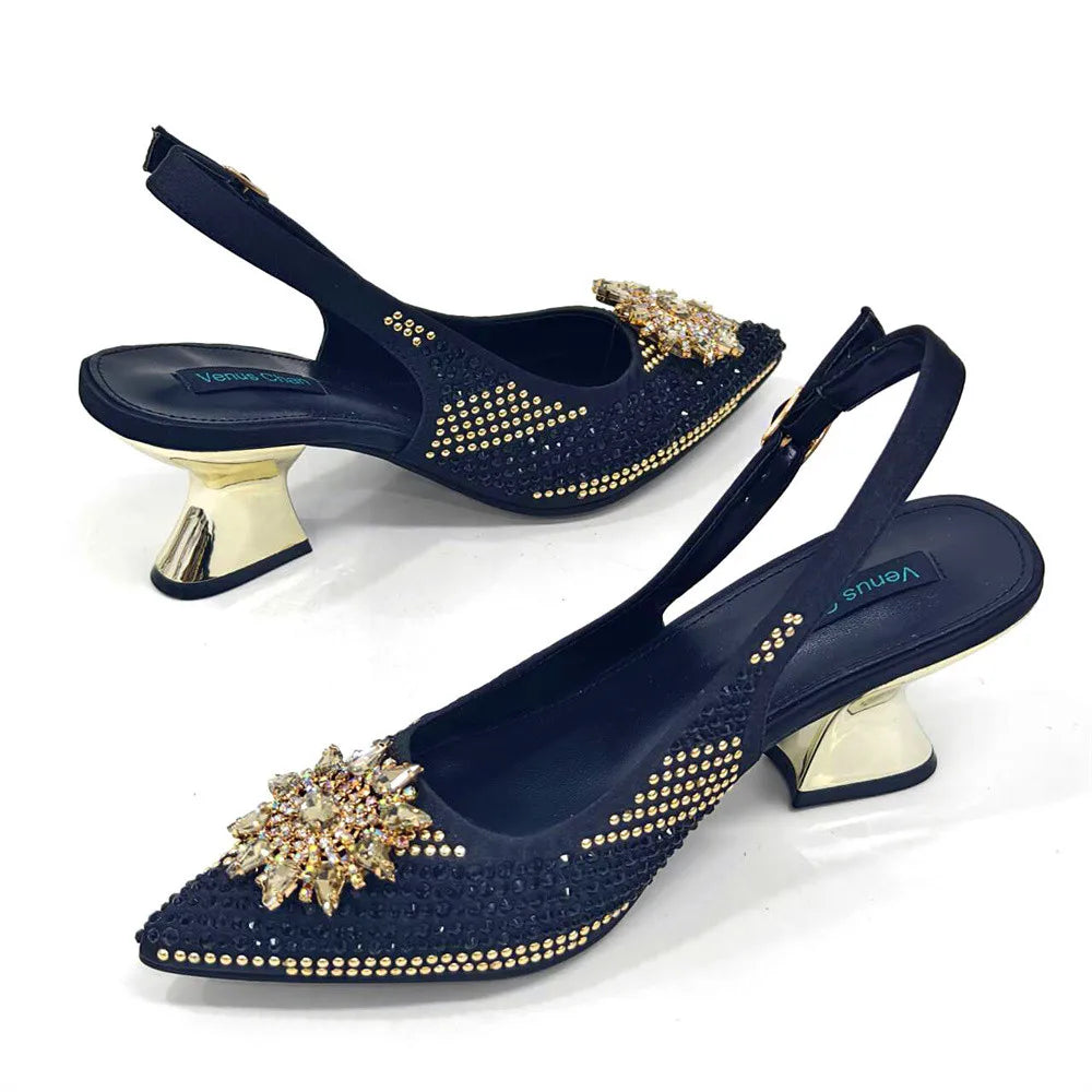 Italian Design Evening Shoes And Bag Paired With Handmade Petal Clutches Pointed Toe High-Heel Shoes For Women Party Shoes