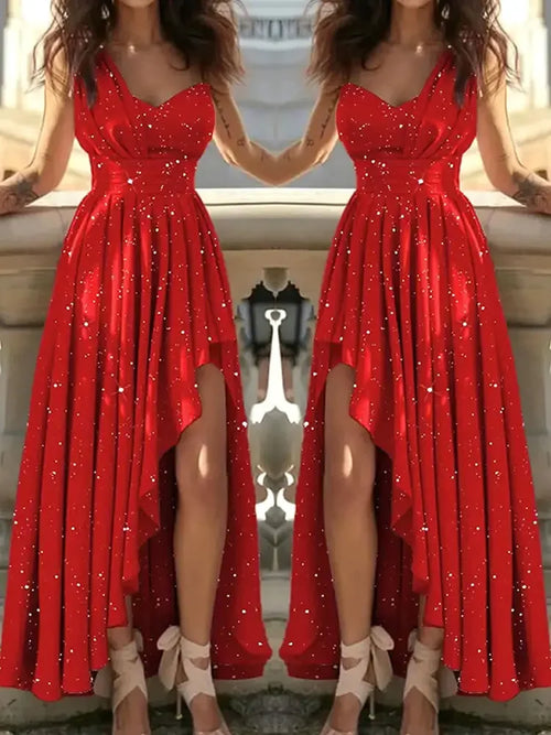 Women Evening Dresses Sexy Elegant Red Cocktail Party Chic Gala Graduation Luxury Formal Occasion Bridesmaid Gown Dress Clothes