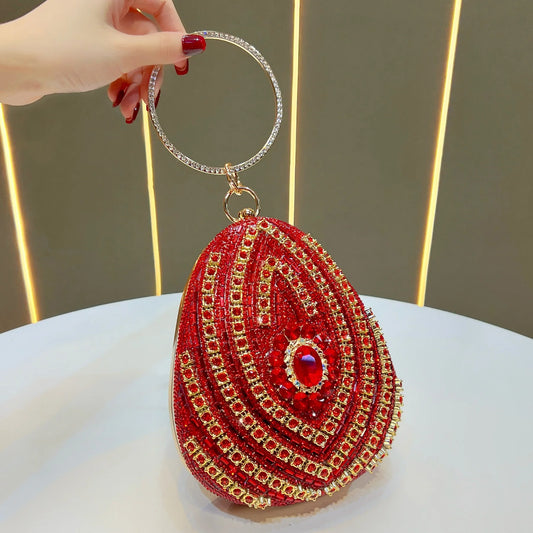New high-end rhinestone handbag bag fashionable personalized dinner handbag light luxury messenger bag heavy industry handbag