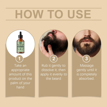 Men Beard Care Oil Moisturizing Growth Shine Soften Beard Strengthen Roots Hair Thicker Styling Care Beard Growing Essential Oil
