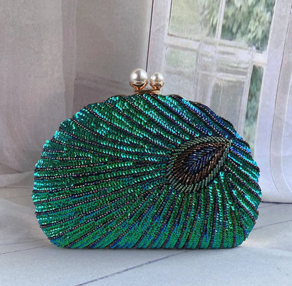 Retro Chinese Style Heavy Craft Beaded Embroidery Bag Evening Wear Portable Dinner Bag Cheongsam Clutch Perfect Match