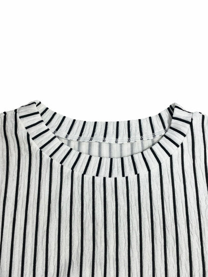 Women's Striped Knit Long Sleeve Dress, Waist Cut Out Tie Design, Slim Fit Elegant Fall & Winter Fashion, Moderate Fabric Thickn