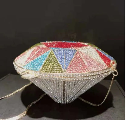 XIYUAN Newest Diamond ring shape bag Luxury Diamonds Clutch Bags Women Prom Evening Bags Designer Handbags clutch purse wallet