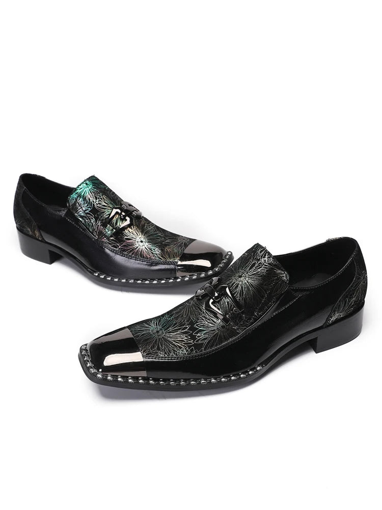 luxury mens shoes designer like snake pattern Dress shoes man Gentleman Slip On Oxfords genuine leather shoes for men Fashion